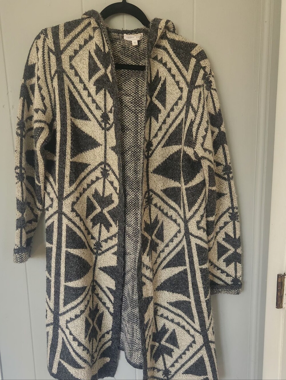 Emory Park Black & Cream Textured Knit Cardigan